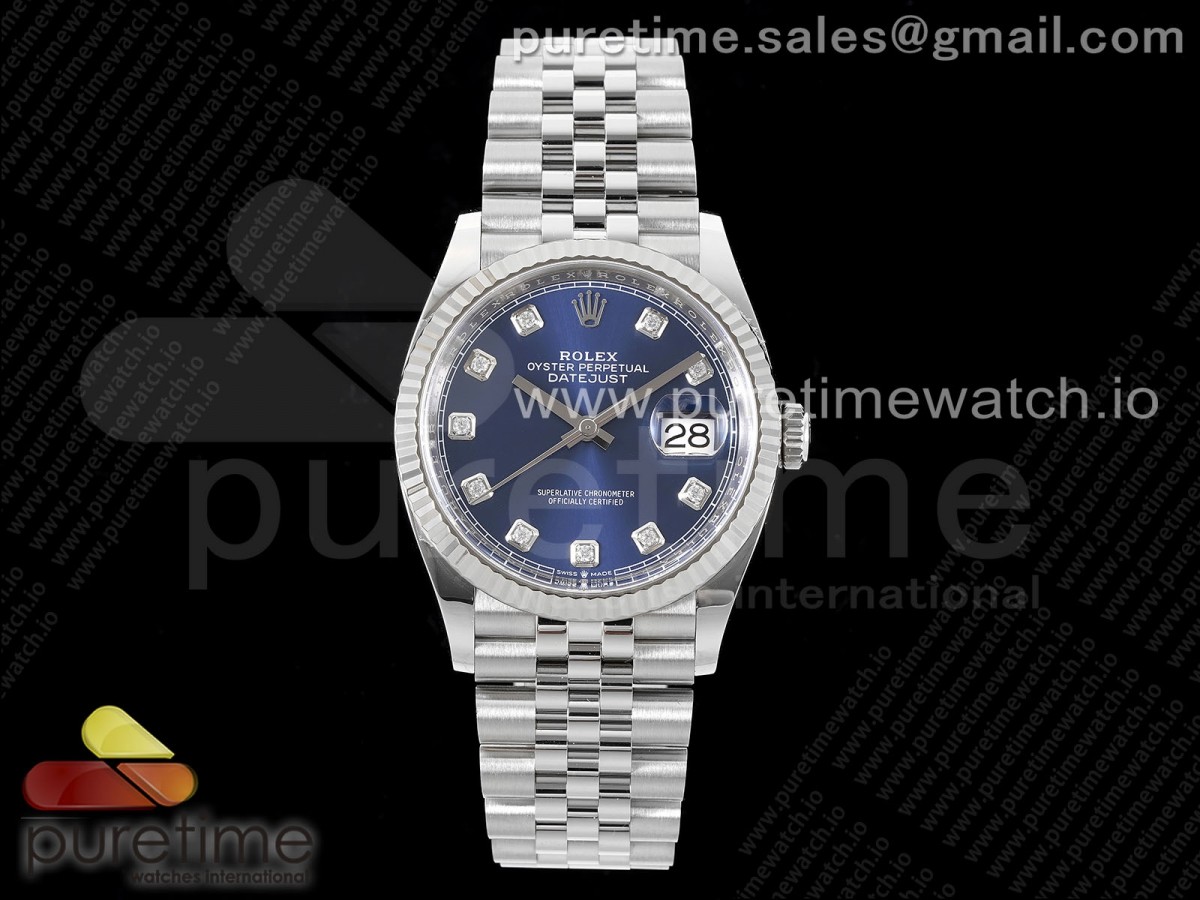 CLEANF 클린공장 롤렉스 데이저스트36 블루텐포인트다이얼 쥬빌레브레이슬릿  DateJust 36 126234 Clean 1:1 Best Edition 904L Steel Blue Diamonds Dial on Jubilee Bracelet VR3235