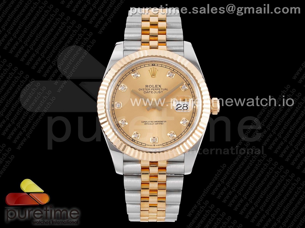 3EF 롤렉스 데이저스트41 옐로우골드 포금콤비 골드텐포인트다이얼 스틸브레이슬릿 DateJust 41 126333 YG Wrapped 3EF 1:1 Best Edition YG Diamonds Dial on Jubilee Bracelet SA3235