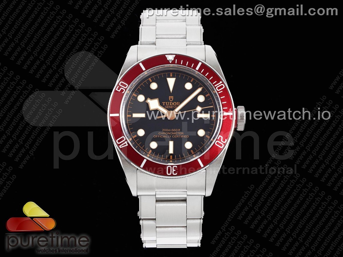 ZF V5 튜더 헤리티지 블랙베이 레드베젤 스틸브레이슬릿 Heritage Black Bay Red Bezel ZF 1:1 Best Edition on SS Bracelet A2824 V5