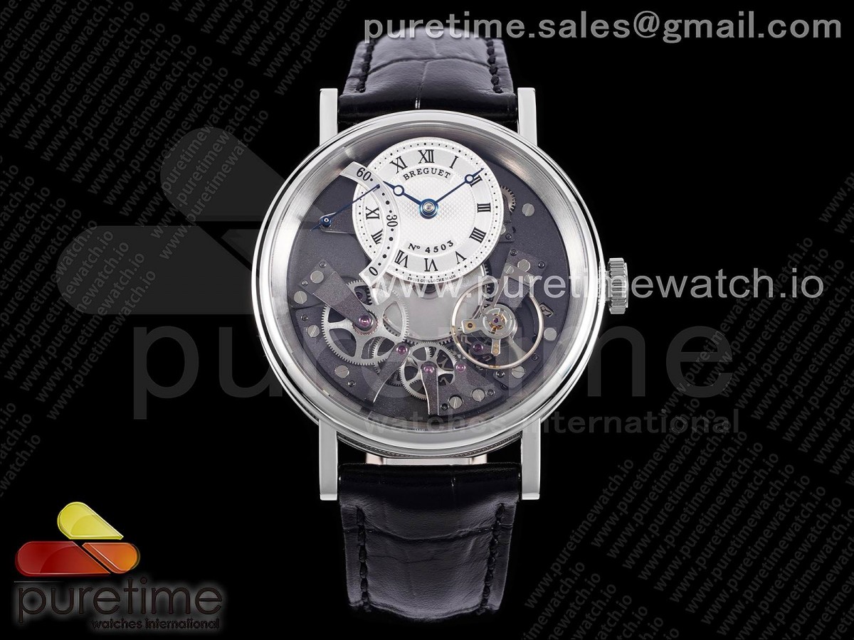 ZF 브레게 트레디션 화이트/그레이다이얼 블랙가죽스트랩 Tradition 7097BB SS ZF 1:1 Best Edition White/Gray Dial on Black Leather Strap A505