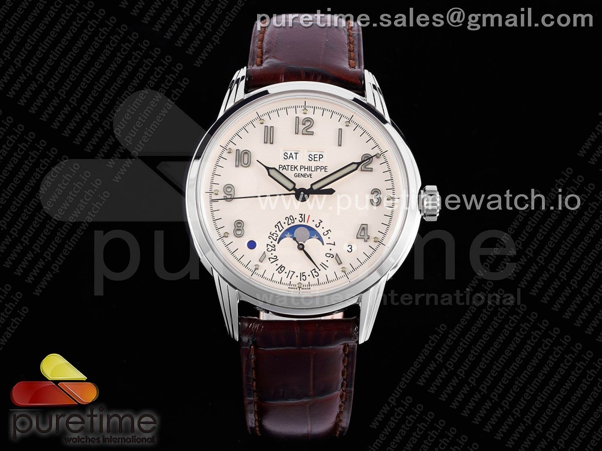 GSF 파텍필립 그랜드 컴플리케이션 5320 화이트다이얼 브라운가죽스트랩 Grand Complications 5320G GSF Best Edition White Dial on Brown Leather Strap A324