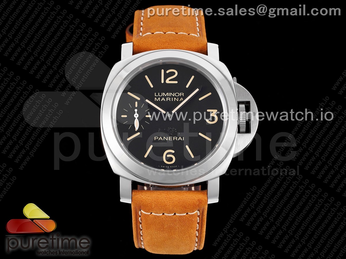 HWF 파네라이 루미노르 44미리 PAM417 블랙다이얼 브라운가죽스트랩  PAM 417 New York SS HWF 1:1 Best Edition on Brown Leather Strap A6497