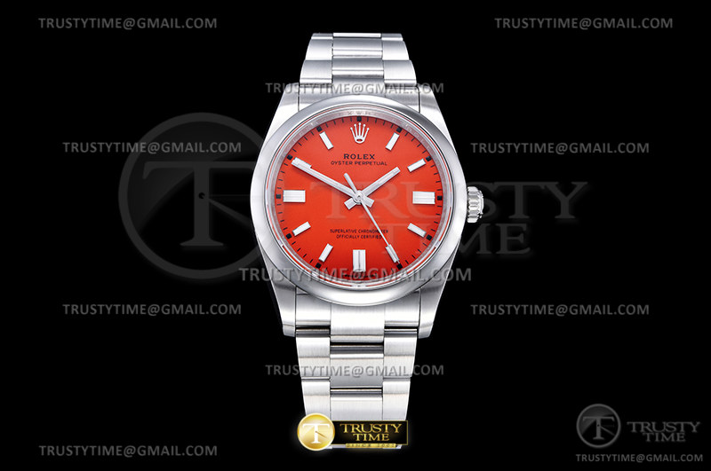 EWF 롤렉스 오이스터 퍼페츄얼 36MM 레드다이얼 스틸브레이슬릿 Oyster Pert. 36mm 126000 SS/SS Red EWF A3230