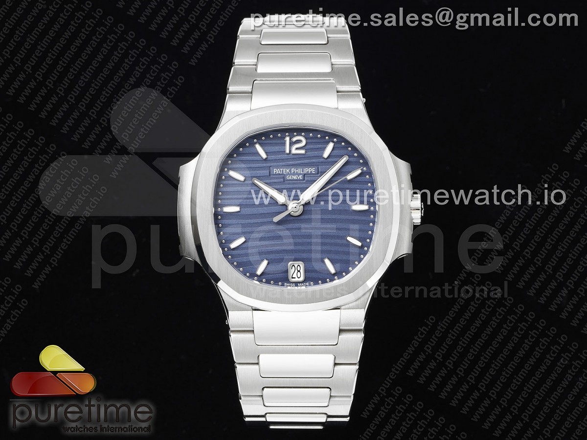 3KF 파텍필립 노틸러스 7118 레이디 라이트블루다이얼 스틸브레이슬릿 Nautilus 7118 Ladies 3KF 1:1 Best Edition Light Blue Dial on SS Bracelet A324 Super Clone