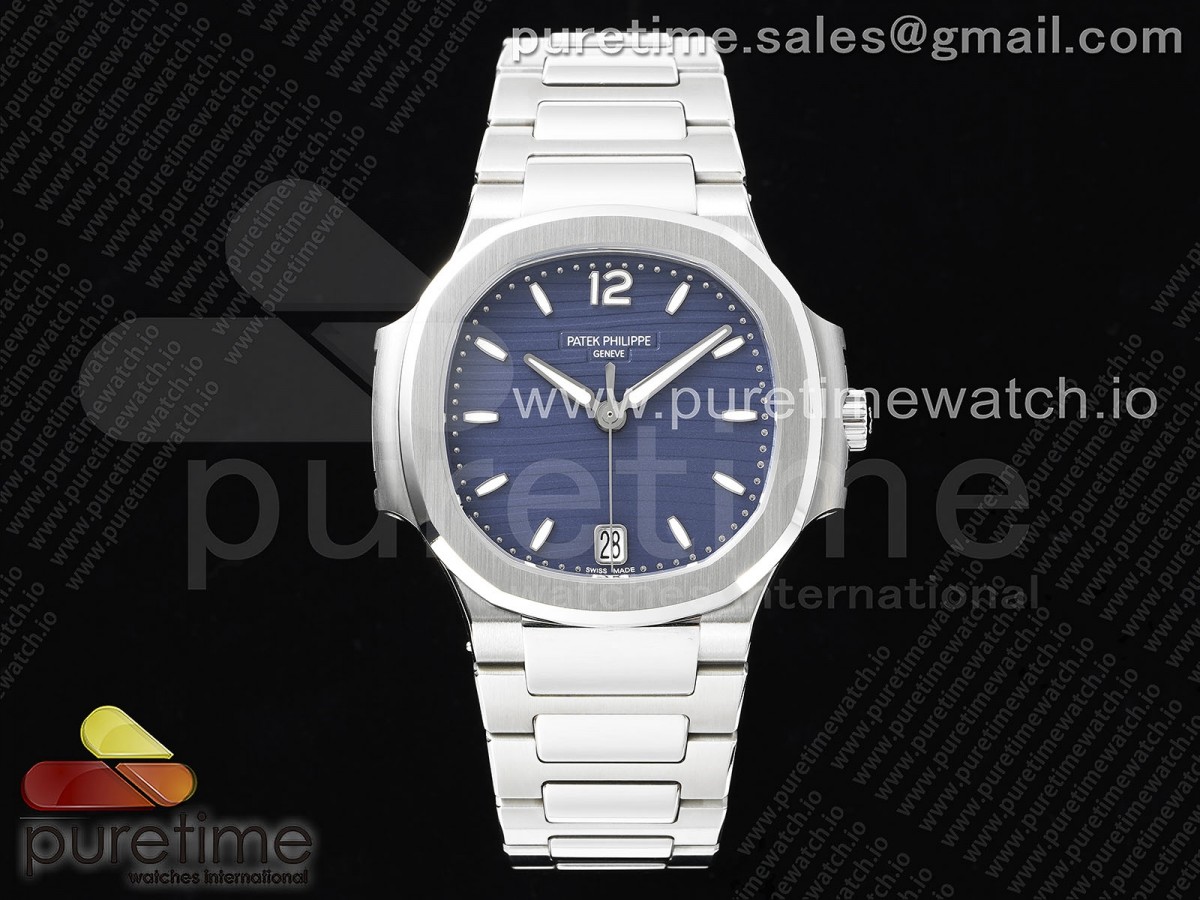 3KF 파텍필립 노틸러스 7118 레이디 블루다이얼 스틸브레이슬릿 Nautilus 7118 Ladies 3KF 1:1 Best Edition Blue Dial on SS Bracelet A324 Super Clone