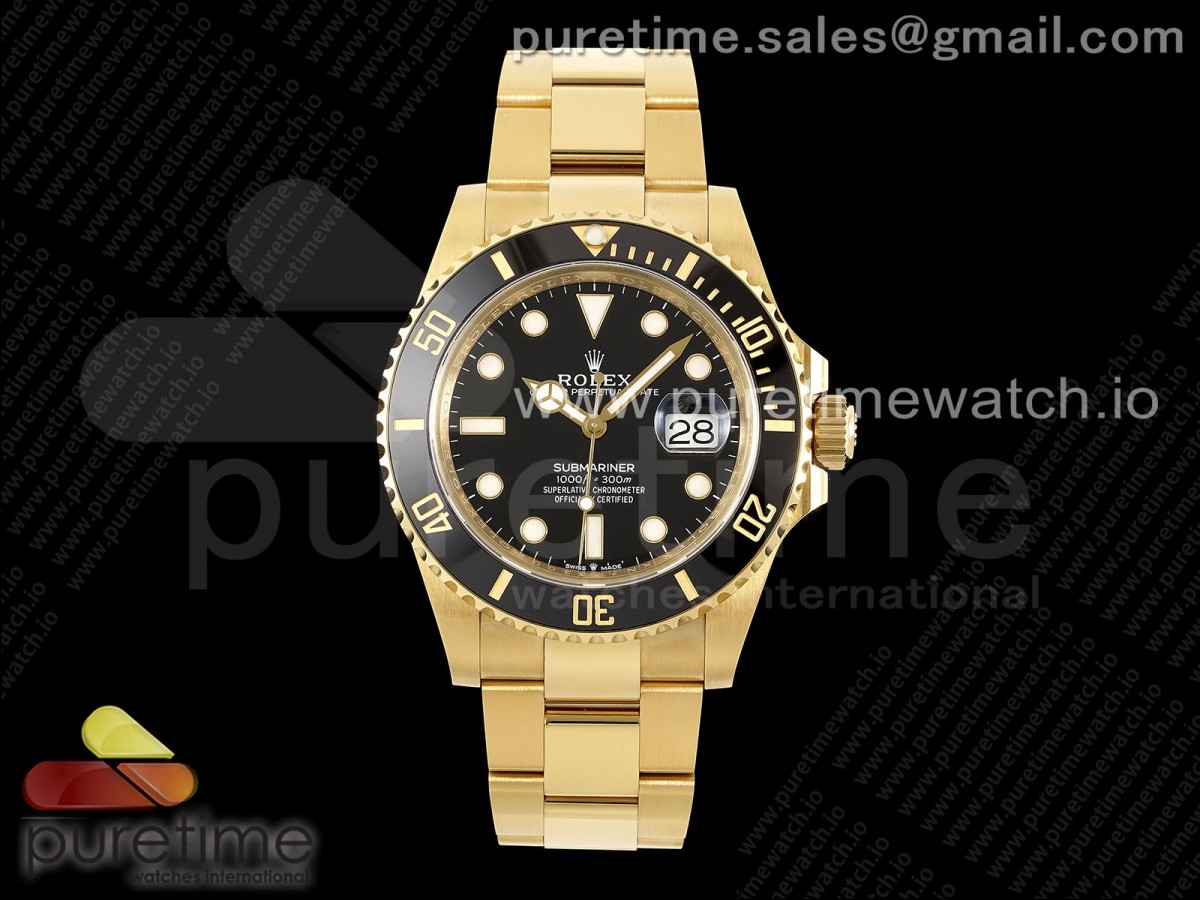 CLEANF 클린공장 롤렉스 신형서브마리너 옐로우골드 금통 블랙다이얼 스틸브레이슬릿 Submariner 41mm 126618 LN Black Ceramic 904L Steel Clean 1:1 Best Edition VR3235