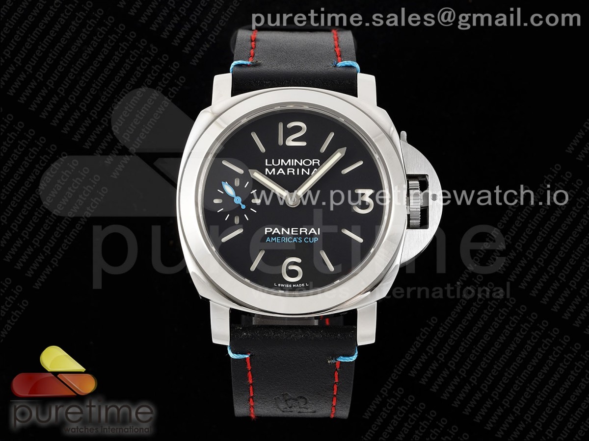 HWF 파네라이 루미노르 44미리 PAM724 블랙다이얼 블랙가죽스트랩  PAM724 S Oracle Team USA HWF 1:1 Best Edition on Black Leather Strap A6497