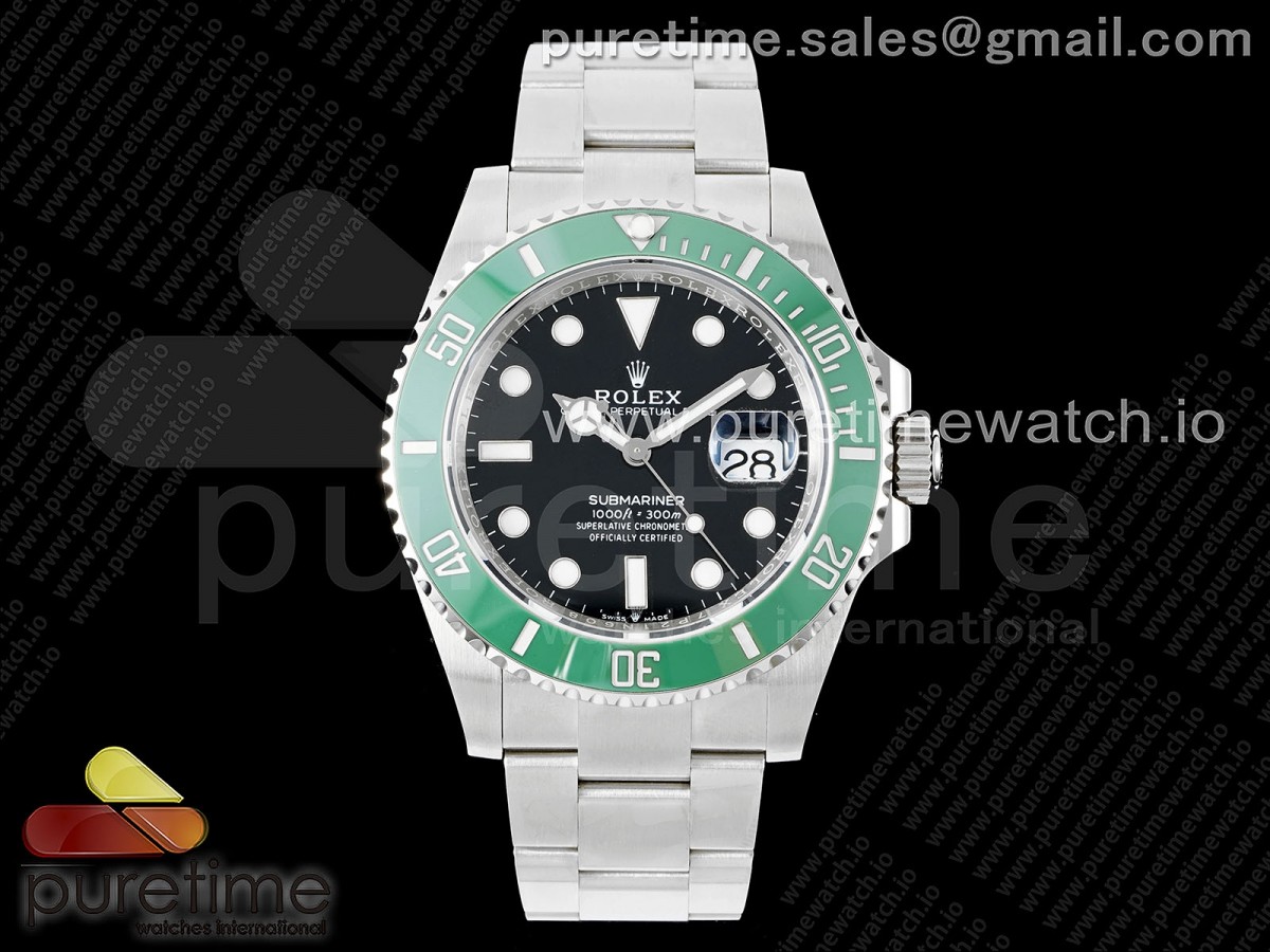 RF 롤렉스 신형 서브마리너 그린인서트 블랙다이얼 스틸브레이슬릿 Submariner 41mm 126610 LV Kermit 904L Steel RF1:1 Best Edition VR3235