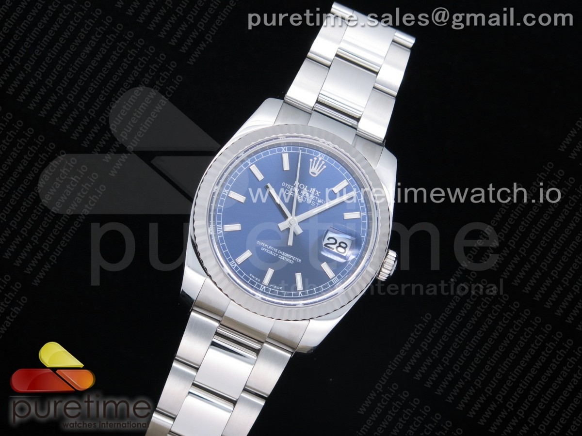 ARF V3 롤렉스 데이저스트36 블루다이얼 오이스터브레이슬릿 DateJust 36 SS 116234 ARF 1:1 Best Edition 904L Steel Blue Dial on Oyster Bracelet SH3135 V3