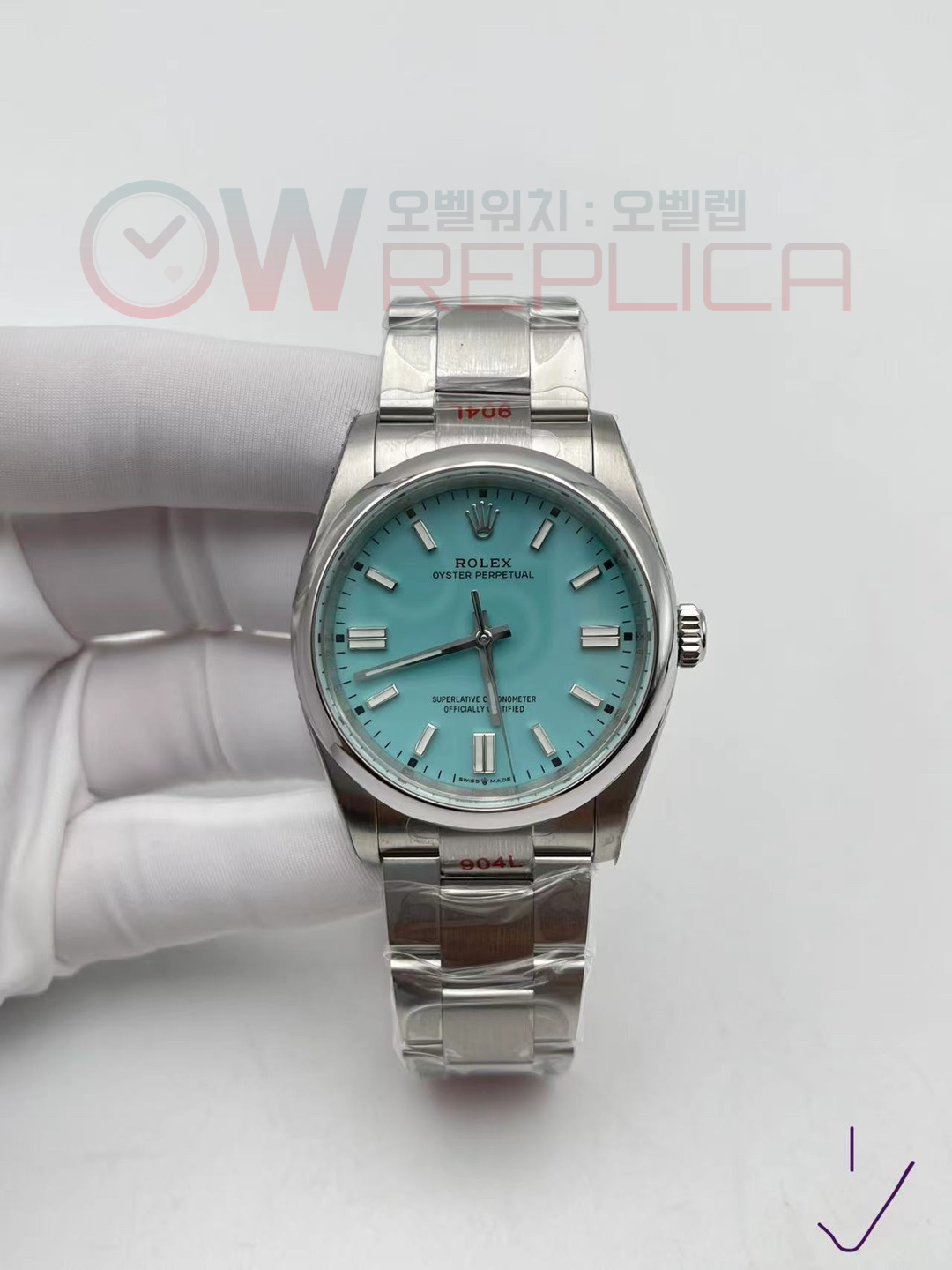 (당발) EWF 롤렉스 오이스터 퍼페츄얼 36MM 티파니블루다이얼 스틸브레이슬릿