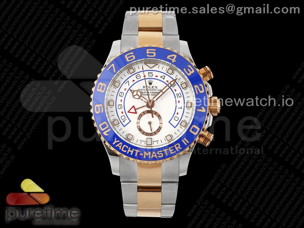 KF 롤렉스 요트마스터2 로즈골드콤비 블루세라믹인서트 화이트다이얼 스틸브레이슬릿 YachtMaster II 116681 SS/RG KF 1:1 Best Edition White Dial on SS/RG Bracelet A7750