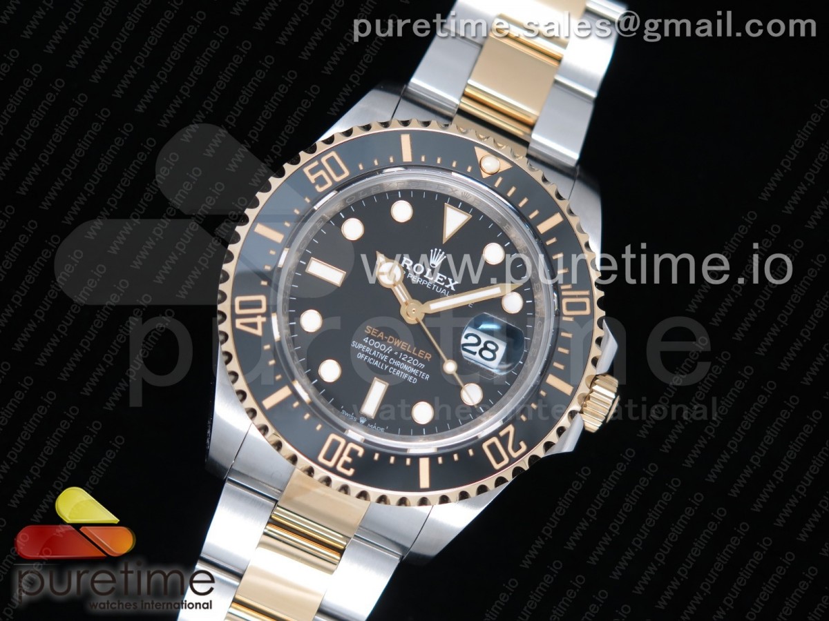 ARF 롤렉스 씨드웰러 콤비 블랙다이얼 스틸브레이슬릿 Sea-Dweller Two Tone SS/YG 126603 ARF 1:1 Best Edition 904L SS/YG Case and Bracelet A2824