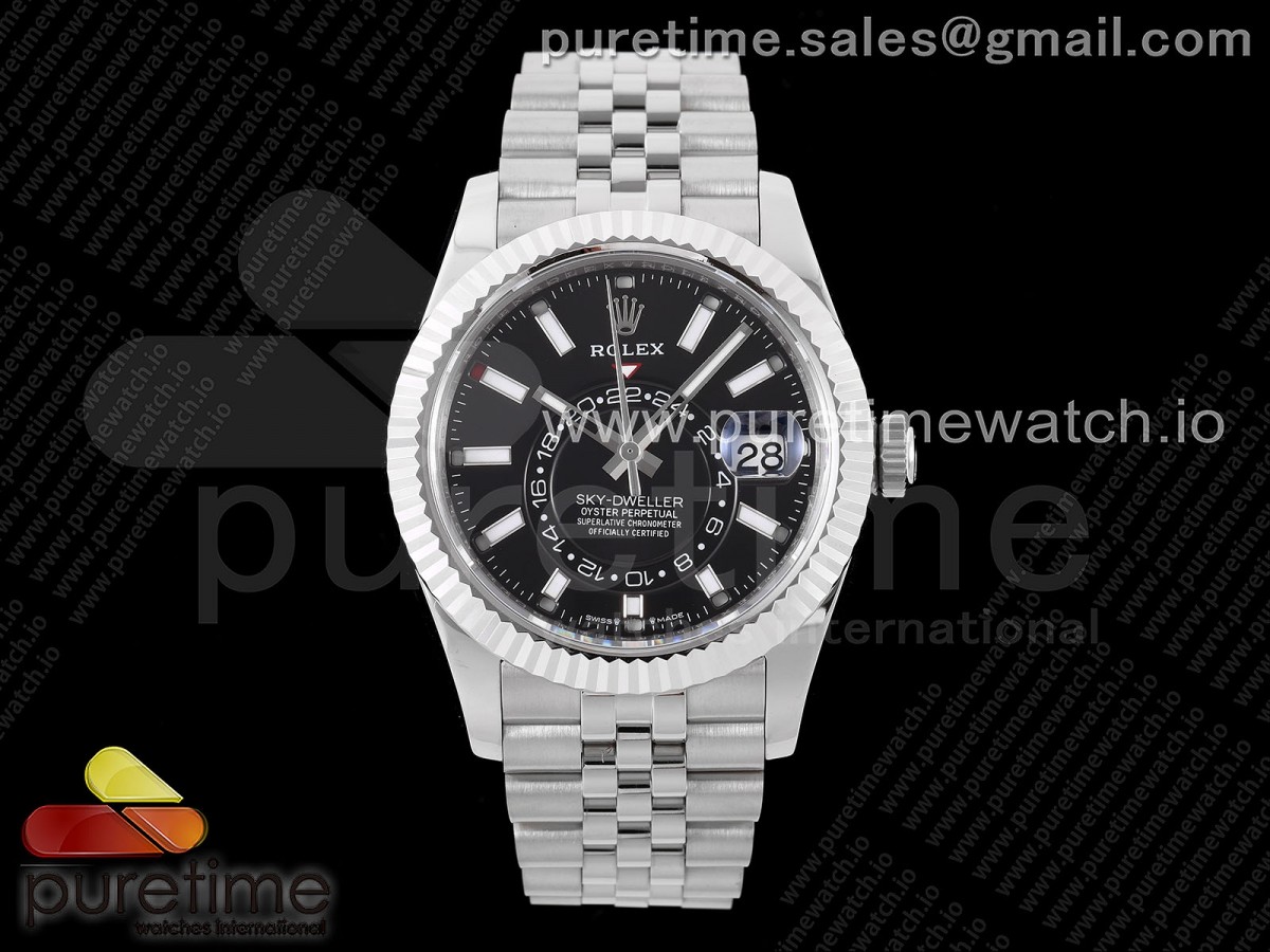 ZF 롤렉스 스카이드웰러 블랙다이얼 쥬빌레브레이슬릿 Sky-Dweller 326934 904L SS ZF 1:1 Best Edition Black Dial on SS Jubilee Bracelet A2824