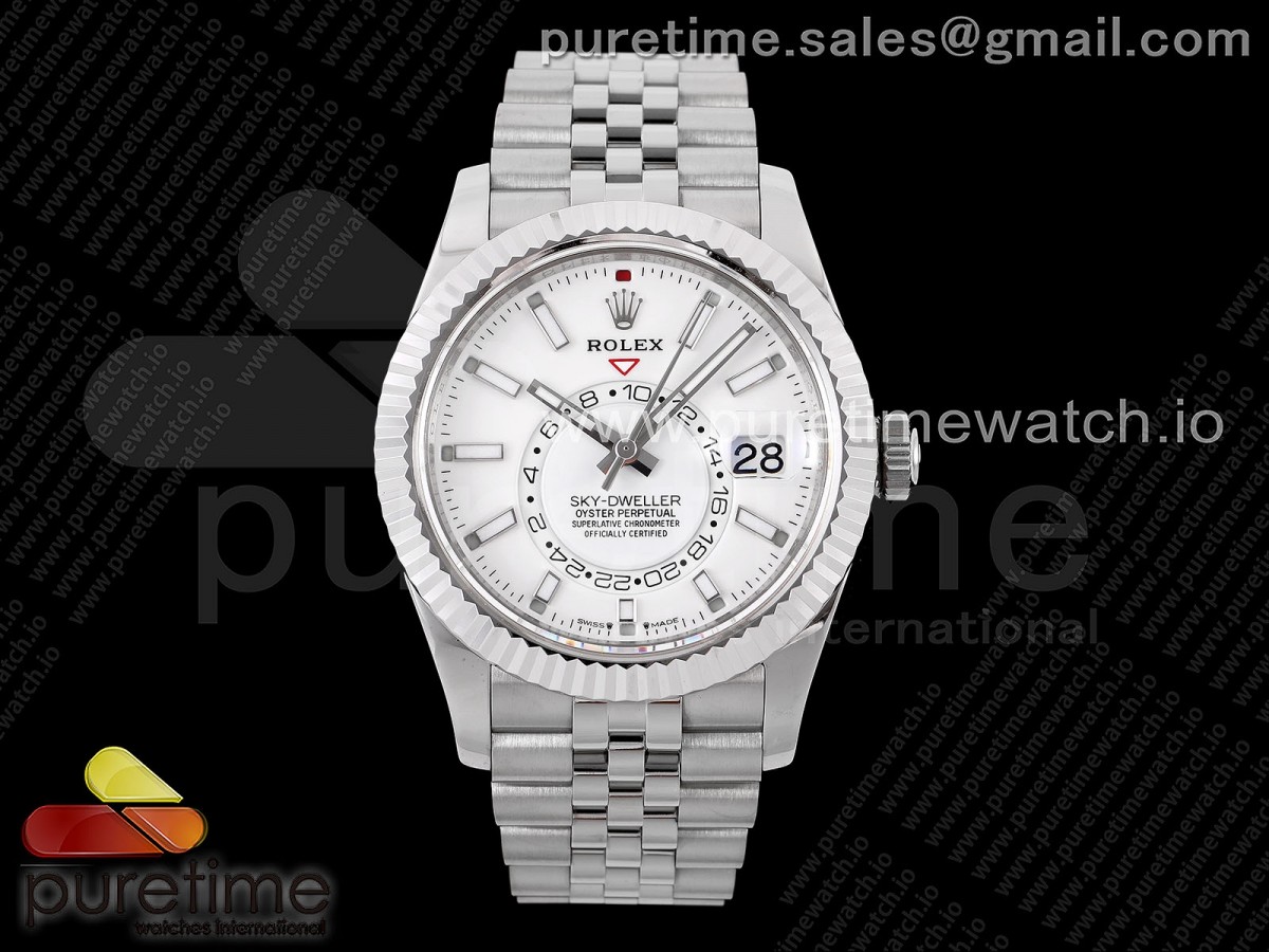 ZF 롤렉스 스카이드웰러 화이트다이얼 쥬빌레브레이슬릿 Sky-Dweller 326934 904L SS ZF 1:1 Best Edition White Dial on SS Jubilee Bracelet A2824