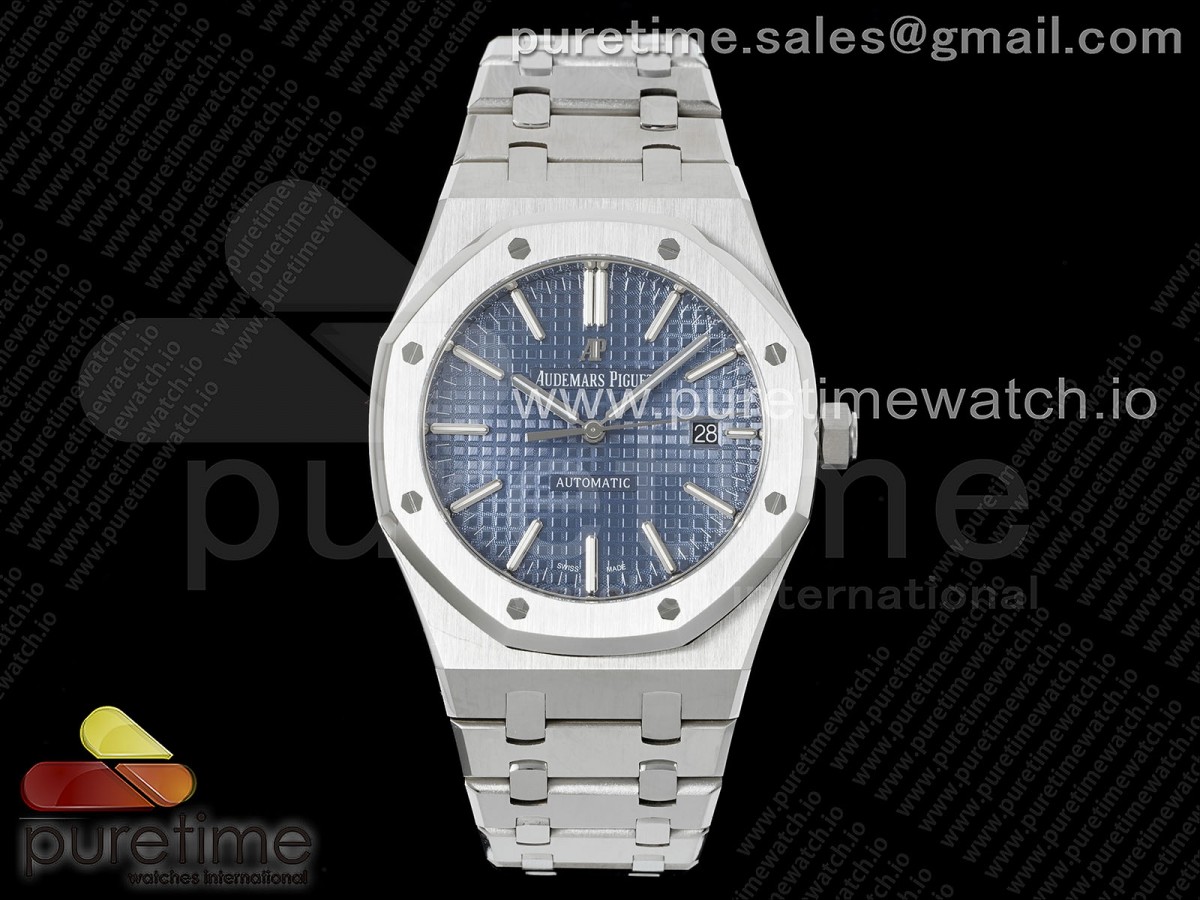 RSF 오데마피게 로얄오크 15400 블루다이얼 스틸브레이슬릿 Royal Oak 41mm 15400 SS RSF 1:1 Best Edition Blue Textured Dial on SS Bracelet A3120 Super Clone