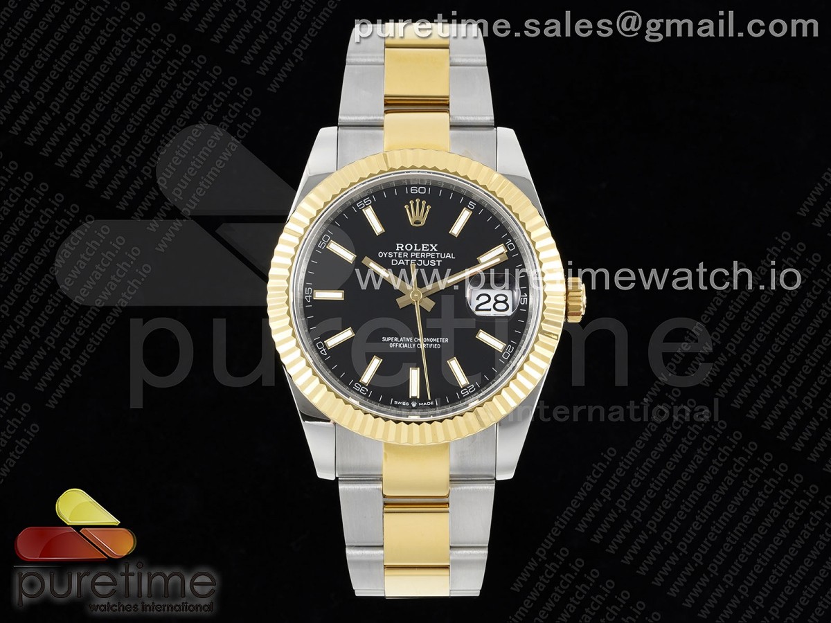 GMF 롤렉스 데이저스트41 옐로우골드콤비 블랙다이얼 오이스터브레이슬릿 DateJust 41 126333 SS/YG JDF 1:1 Best Edition 904L Steel Black Stick Dial on SS/YG Oyster Bracelet VR3235