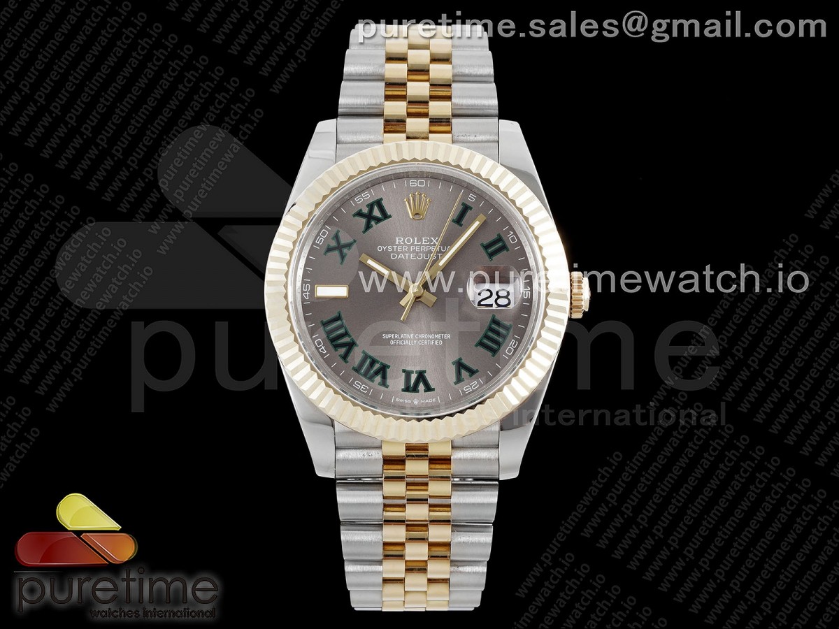 GMF V2 롤렉스 데이저스트41 옐로우골드 포금콤비 슬레이트로만다이얼 스틸브레이슬릿 DateJust 41 SS/YG 126333 JDF Gold Wrapped 904L Steel Black Dial Diamonds Markers on Jubilee Bracelet V2