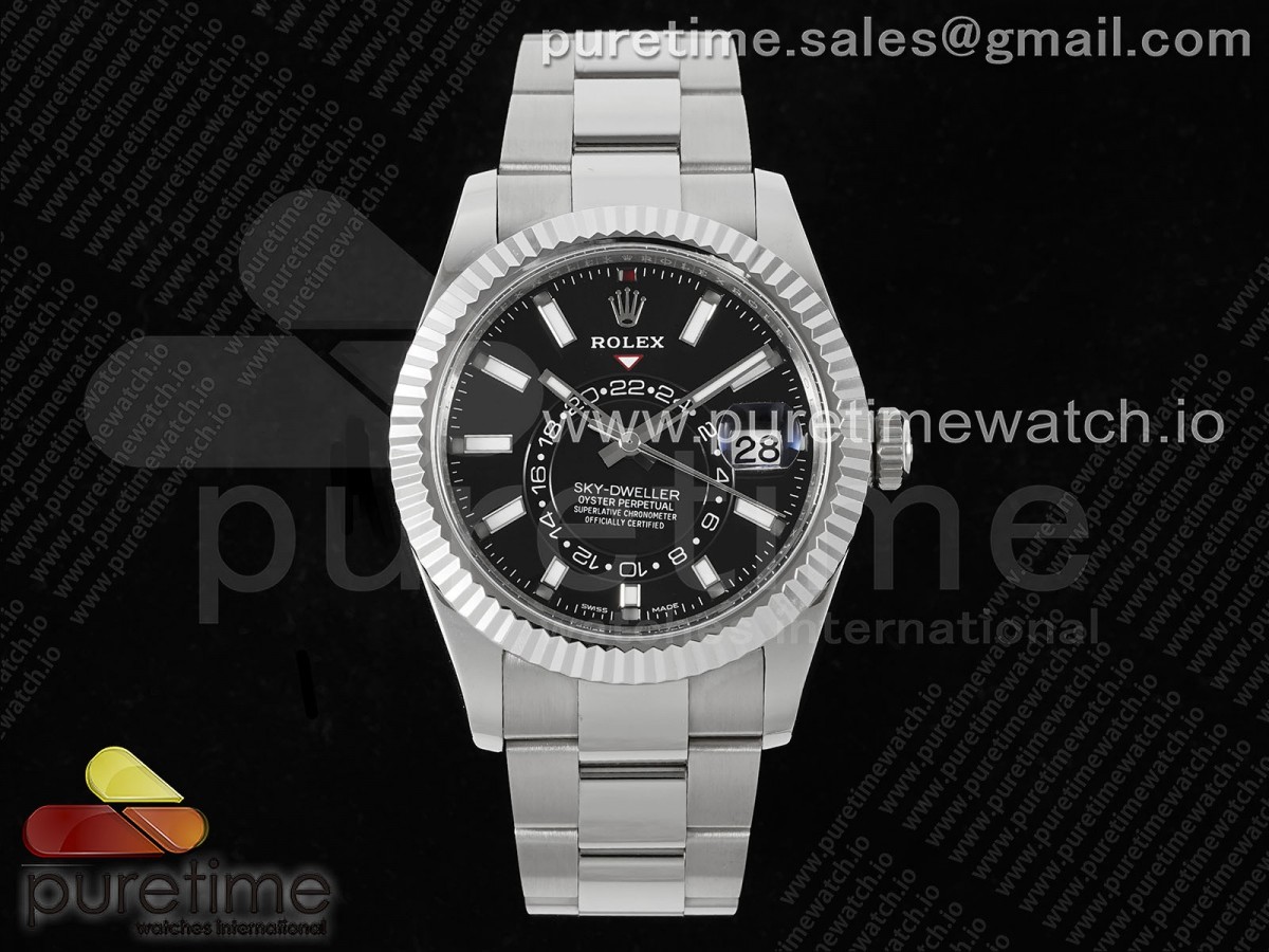 ZF 롤렉스 스카이드웰러 블랙다이얼 스틸브레이슬릿 Sky-Dweller 326934 904L SS ZF 1:1 Best Edition Black Dial on SS Bracelet A2824