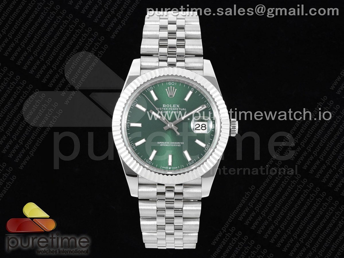 DIWF 롤렉스 데이저스트41 그린다이얼 쥬빌레브레이슬릿 데젓41 DateJust 41 126334 DIWF 1:1 Best Edition 904L Steel Green Sundust Dial on Jubilee Bracelet SA3235