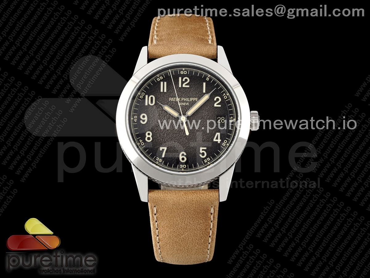 PPF 파텍필립 칼라트라바 5226G 그레이락다이얼 브라운가죽스트랩 Calatrava 5226G SS PPF 1:1 Best Edition Gray Rock Dial on Brown Leather Strap 330CS